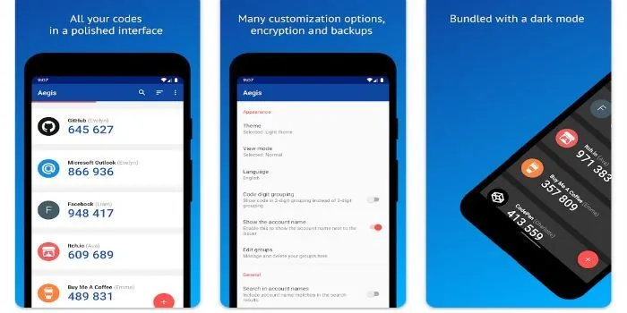 Applications sécurisées d'authentification à deux facteurs