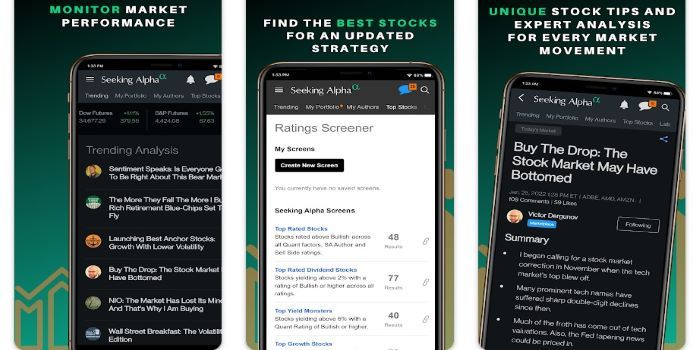 Applications d'actions de marché