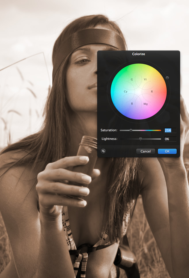 Look vintage super facile pour les photos dans Pixelmator