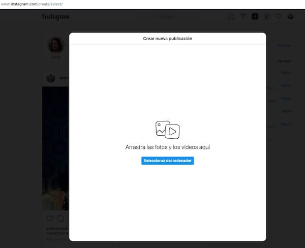 faites glisser des photos instagram