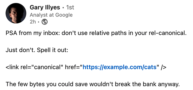 Google Rel canonique absolu