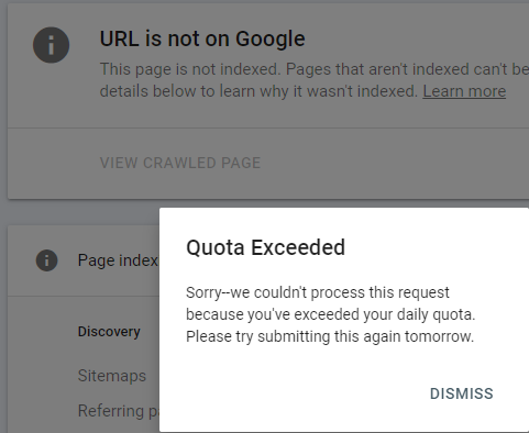 Quota de la console de recherche Google