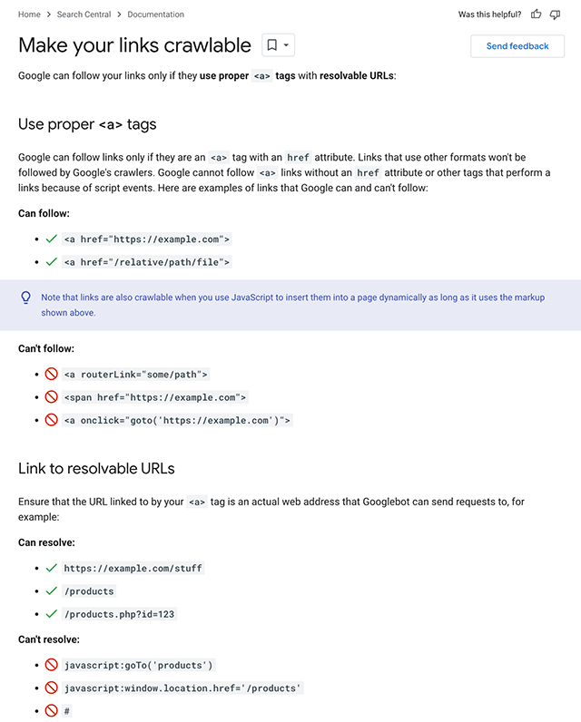 Créer des liens explorables Documentation Google Search Central Google Developers