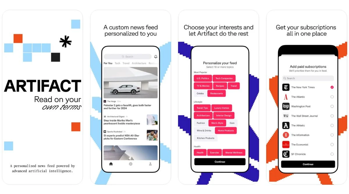 Captures d'écran d'artefacts