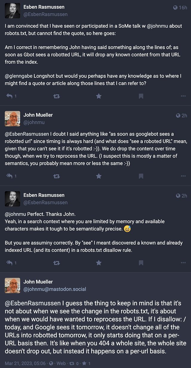 Conversation Google Mastodonte