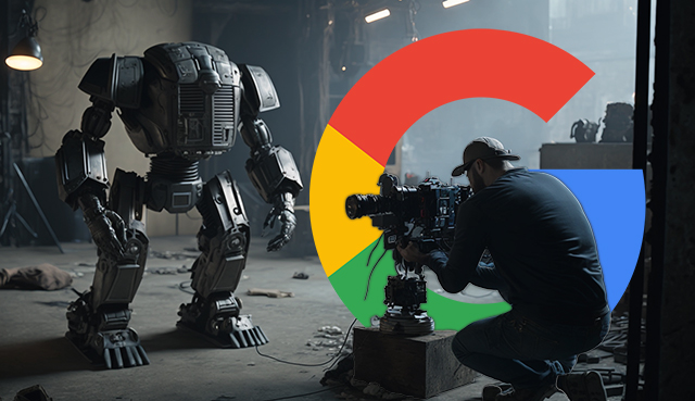 Robot vidéaste Logo Google