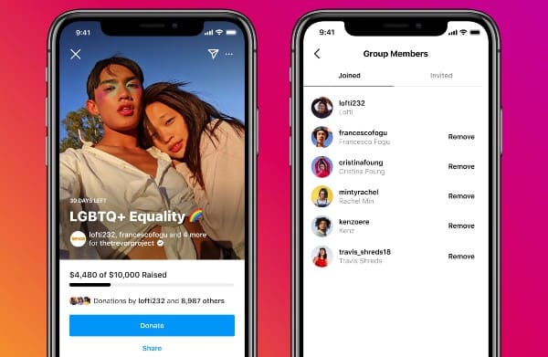 Collection de groupes Instagram