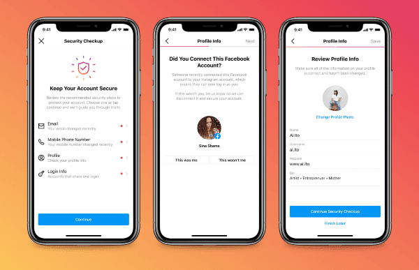 sécurité instagram
