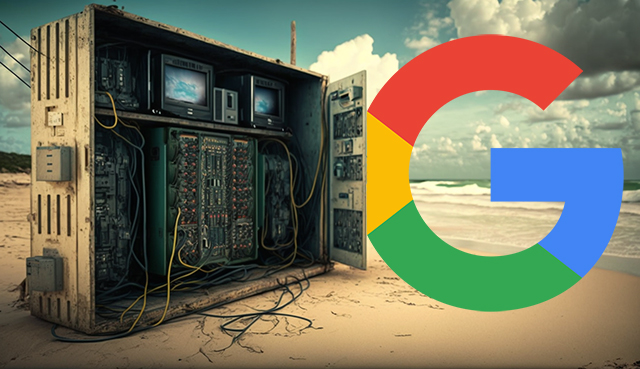 Serveurs sur la plage Google Logos