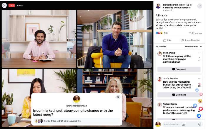 Questions et réponses Facebook Workplace