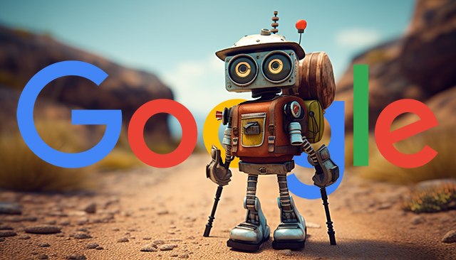 Logo Google de randonnée de robot