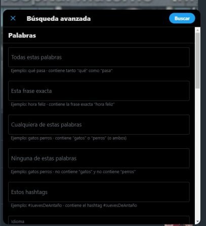Recherche avancée Twitter