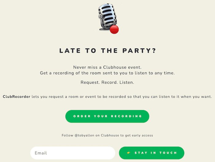 Capture de l'enregistreur de club