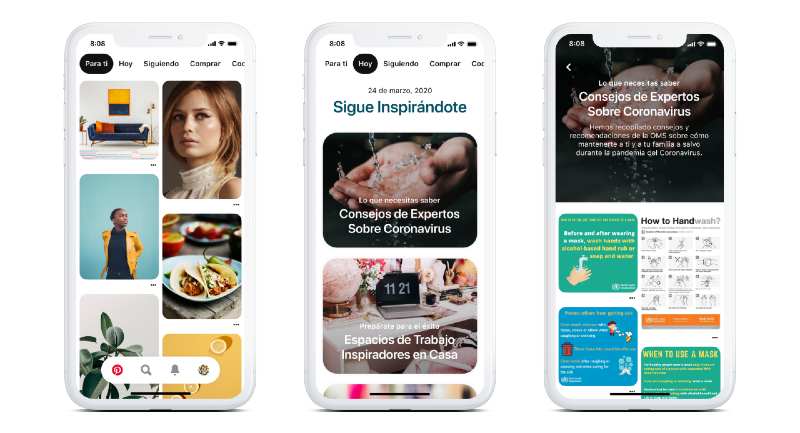 nouvel onglet pinterest