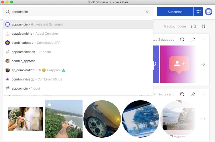 Application Instagram Qoob