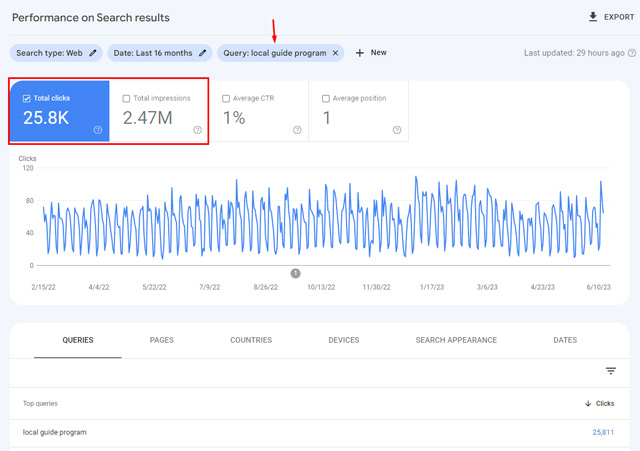 exemple de programme de guide local dans gsc