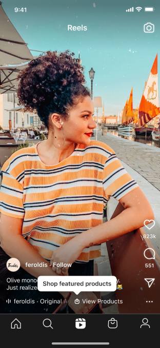 Instagram "Voir les produits" Moulinets