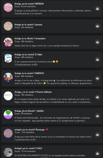 Groupes Facebook d'infidèles