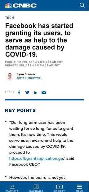 Article CNBC Facebook