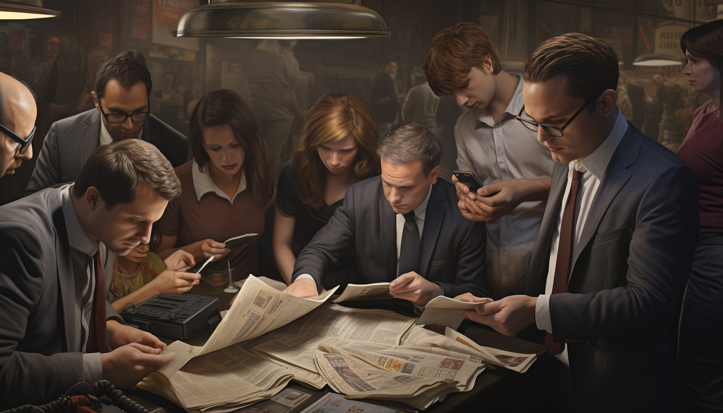 Journalistes enquêtant sur les nouvelles