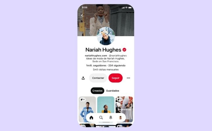 Nouveaux profils d'utilisateurs sur Pinterest