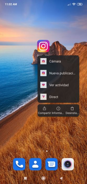 Fonctions des raccourcis Instagram