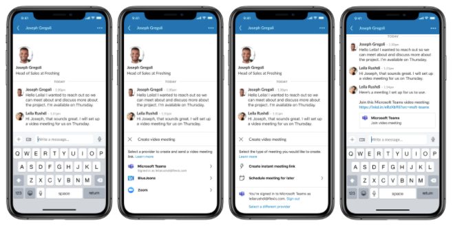 Messagerie d'appels vidéo LinkedIn