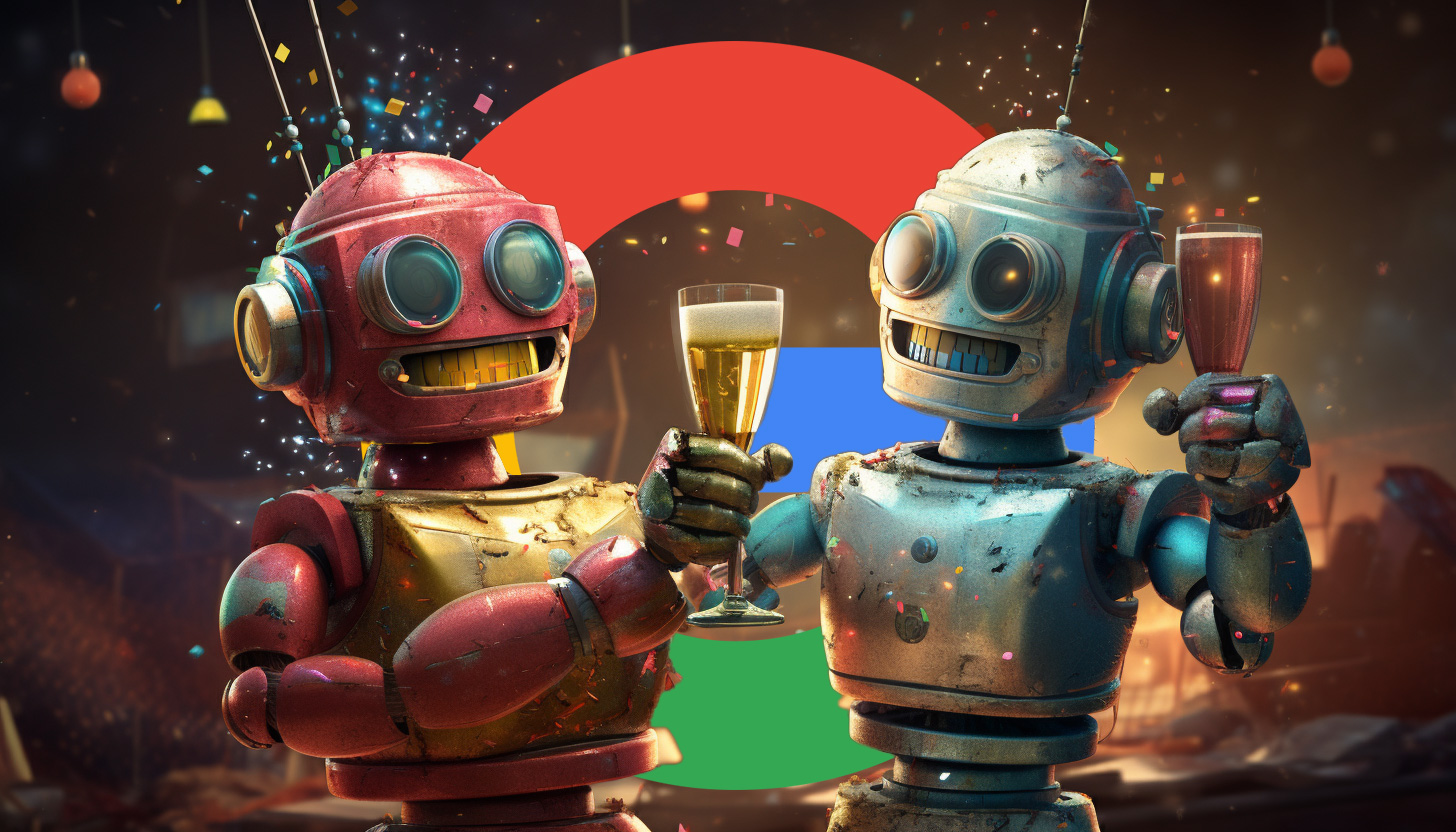Des robots célèbrent le logo Google