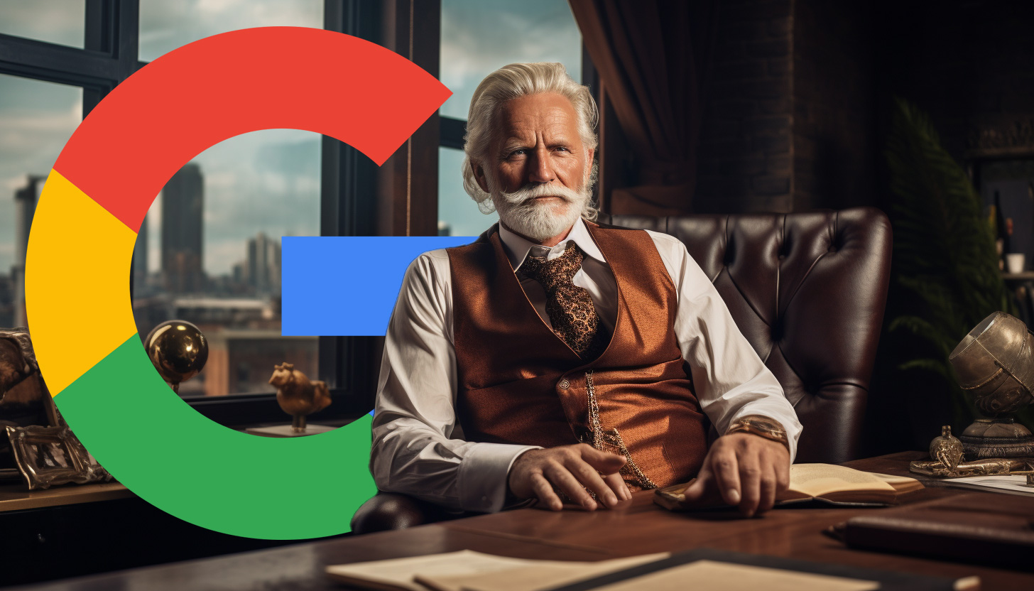 Logo Google du vieil homme de qualité