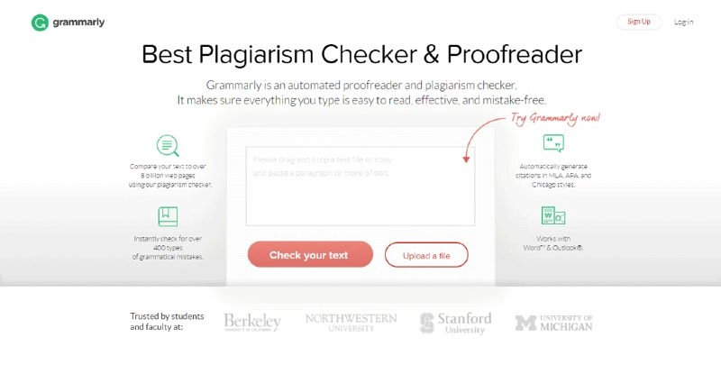 Outils pour trouver le contenu en double, Grammarly