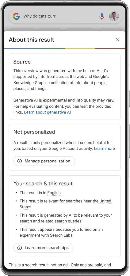 Google à propos de ces résultats Sge