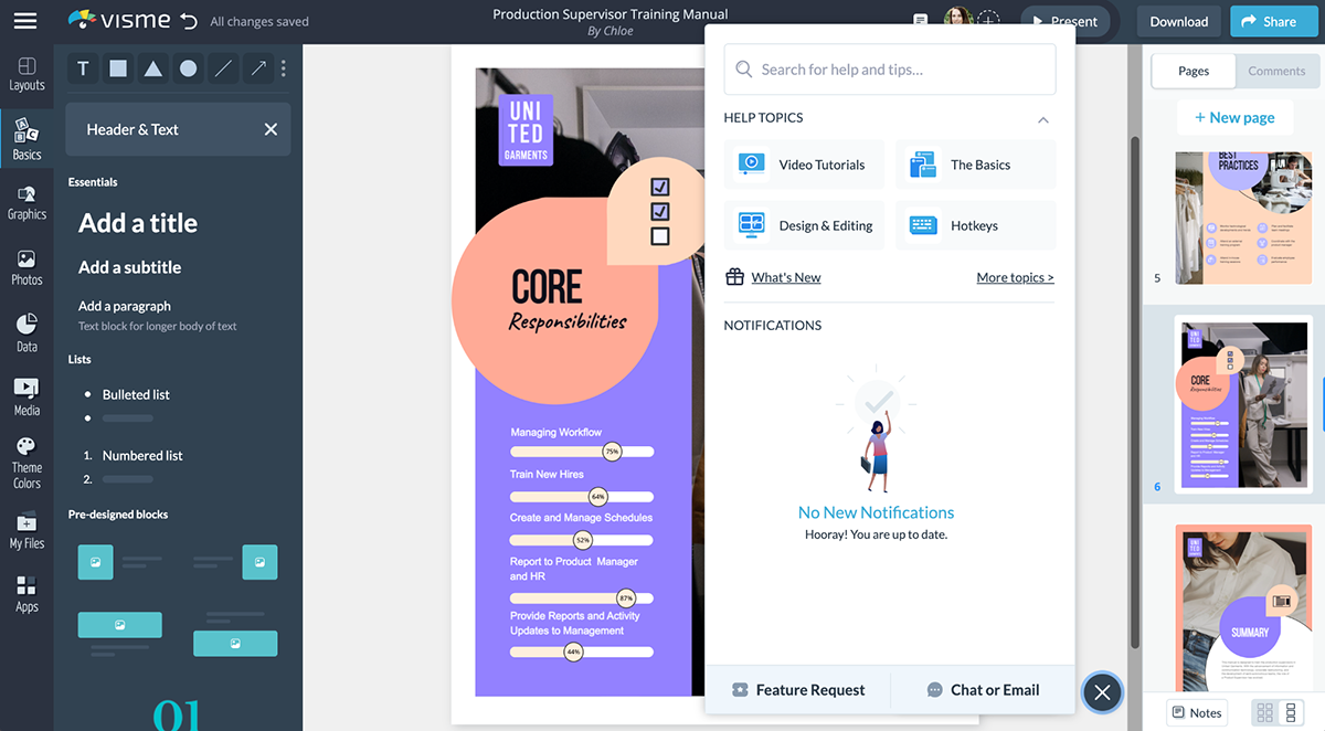 outil de création de contenu - support