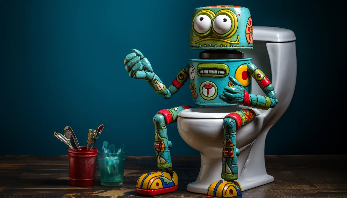 Robot sur les toilettes