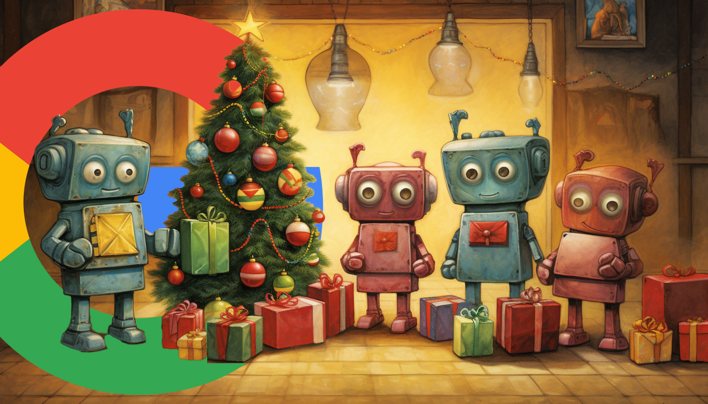 Cadeaux d'arbre de Noël de Google Robots