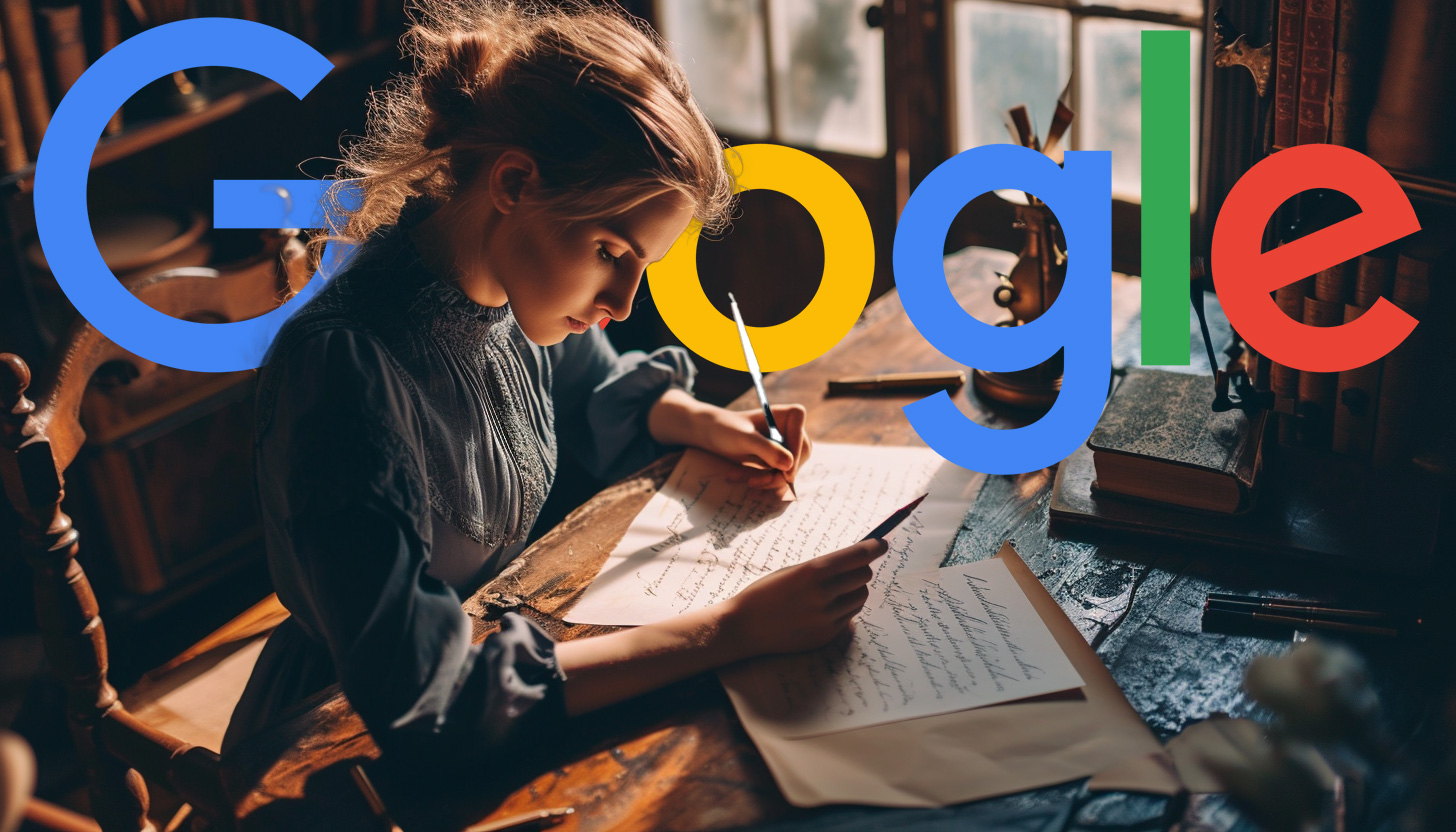 Calligraphe féminine Logo Google