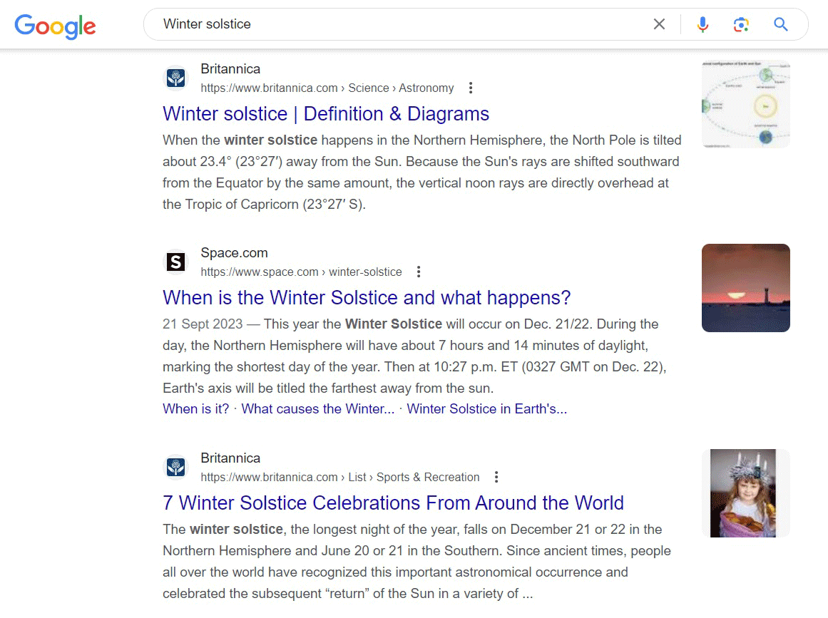 Extraits longs de recherche Google