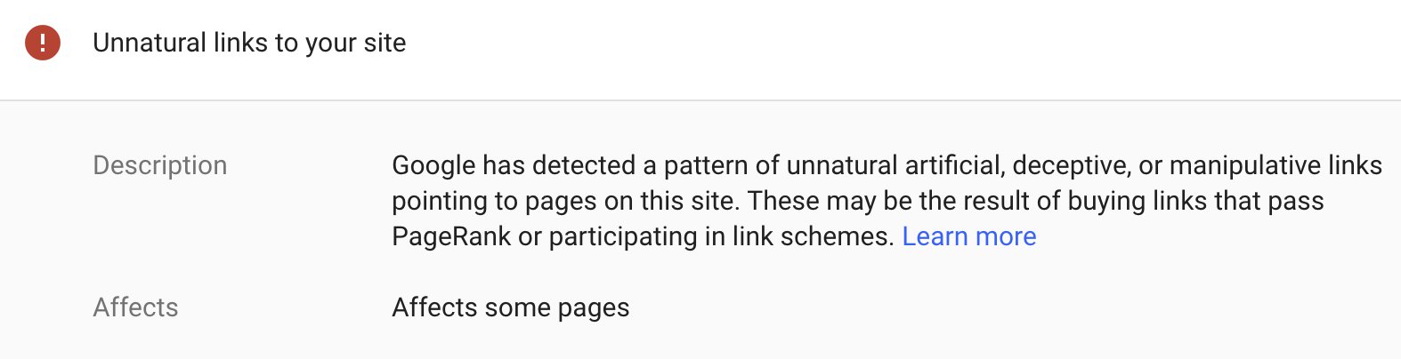 Liens non naturels de Google