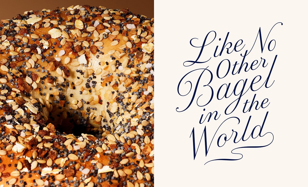 Graphique montrant la nouvelle identité H&H Bagels par High Tide