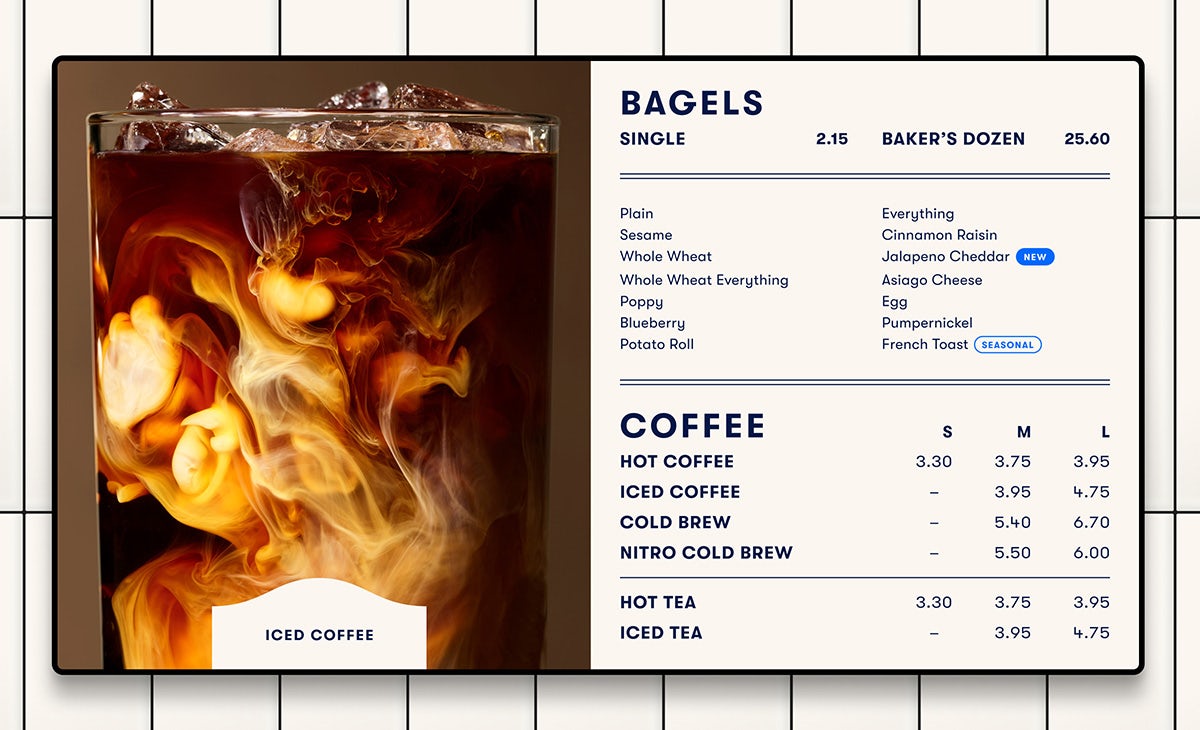 Graphique montrant la nouvelle identité H&H Bagels par High Tide