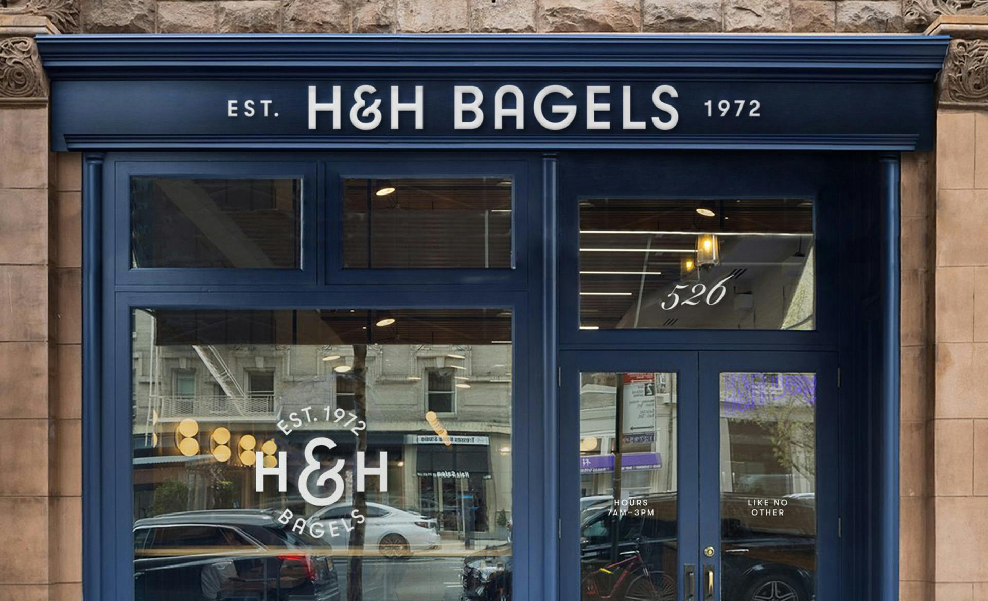 Graphic showing the new H&H Bagels identity by High Tide