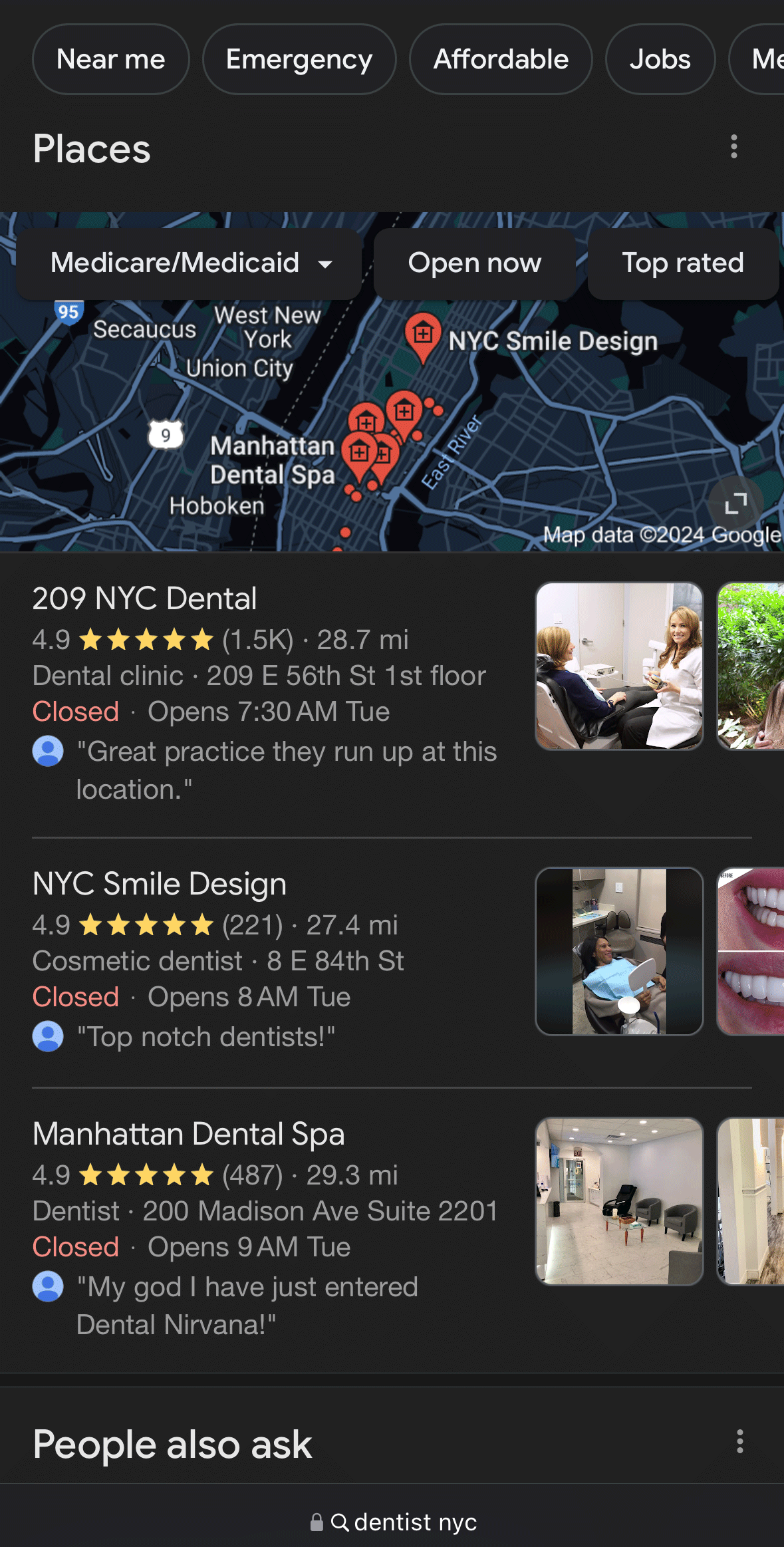 Google Local Pack place le bouton Plus Mobile disparu