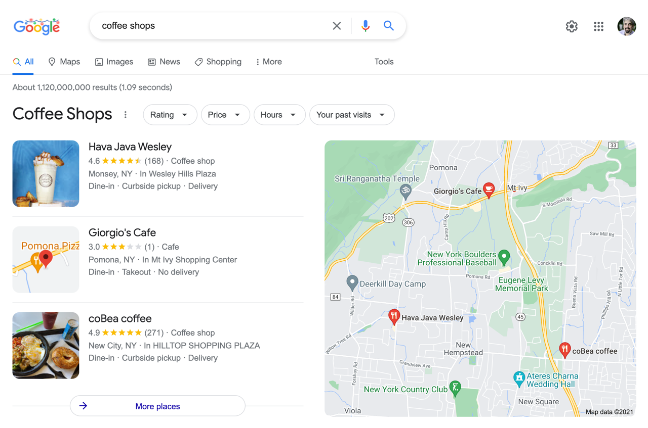 Interface de carte du pack local Google Nouveau 1639067829
