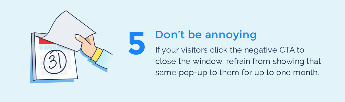 un guide visuel pour les popups d'intention de sortie ne sont pas ennuyeux