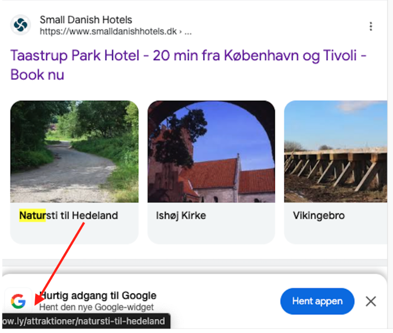 Listes d'hôtels Google Hack2