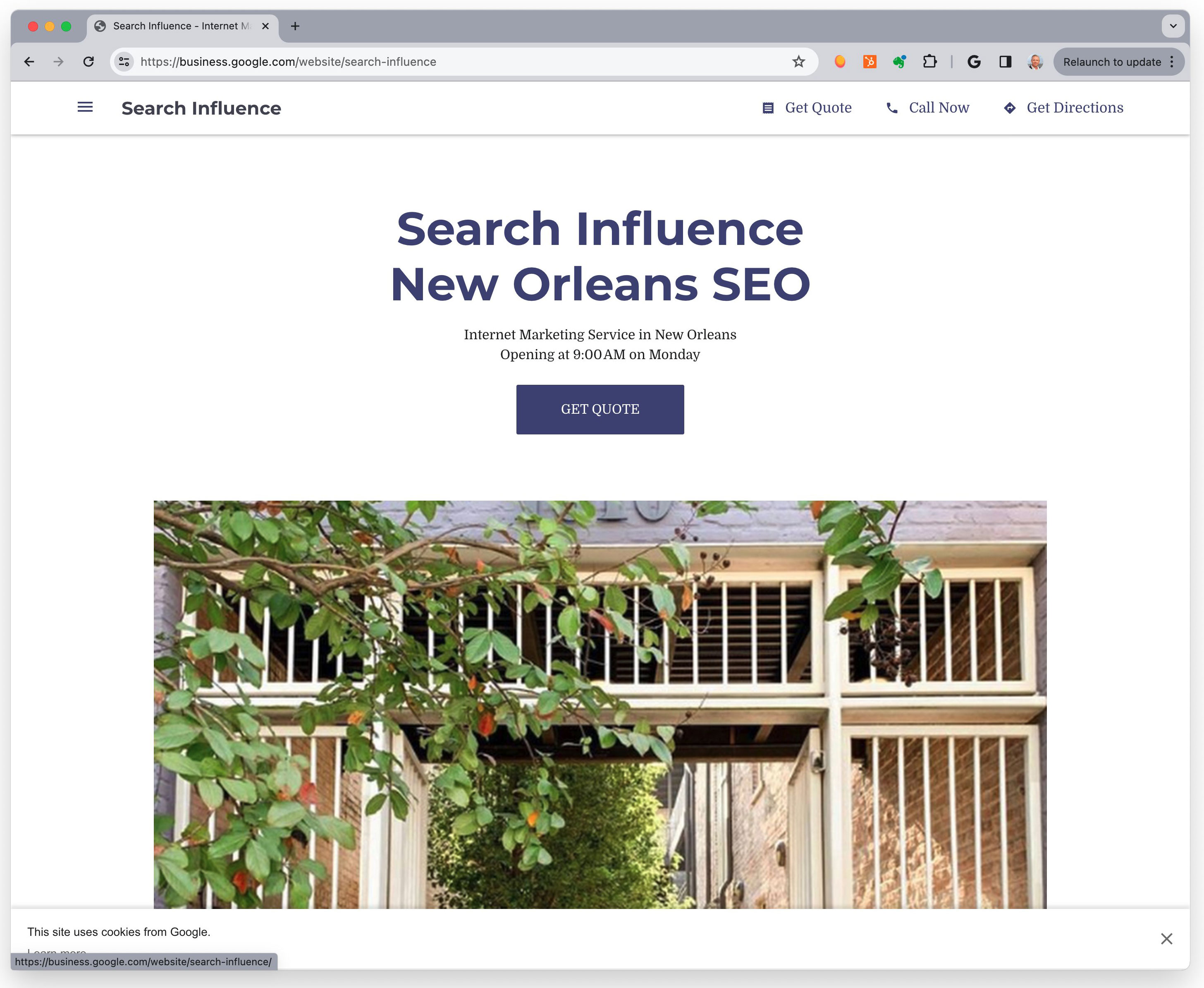 Site de profil d'entreprise Google