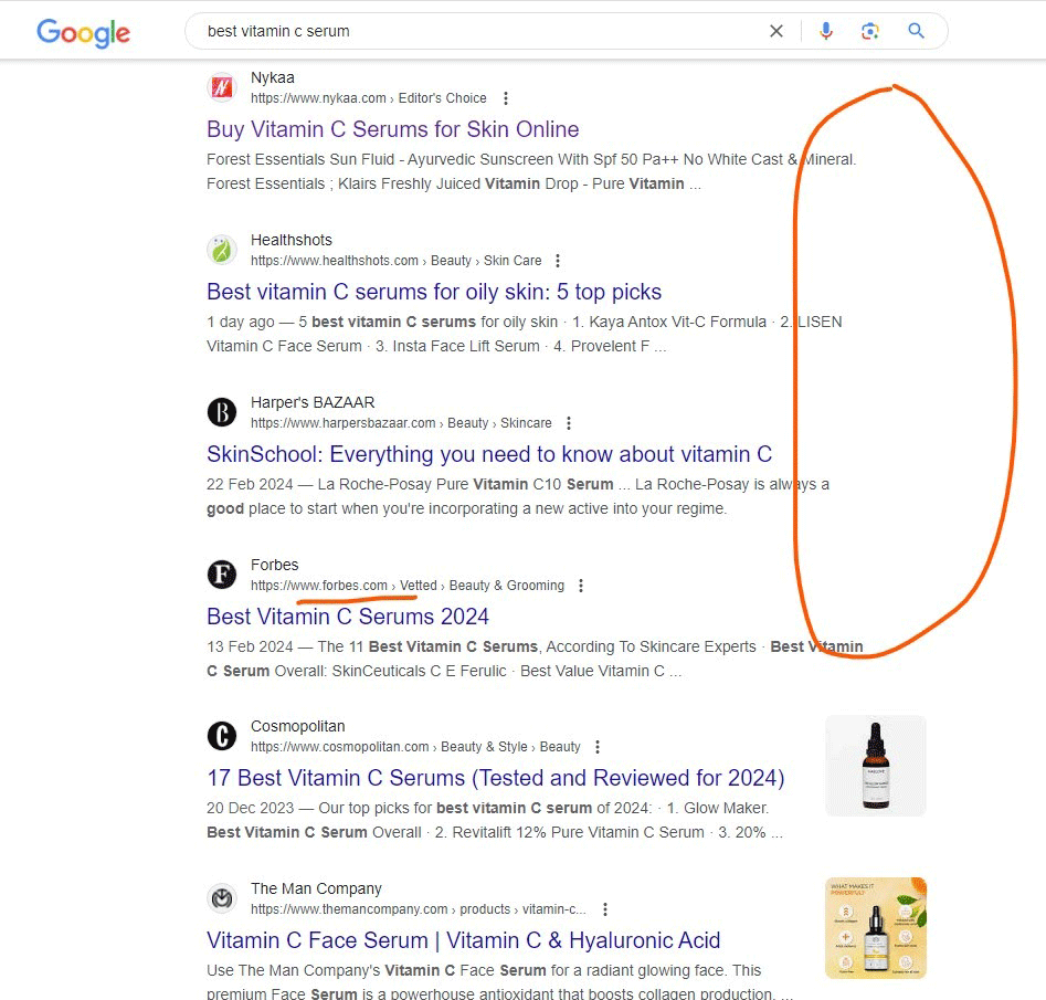 Images manquantes Recherche Google