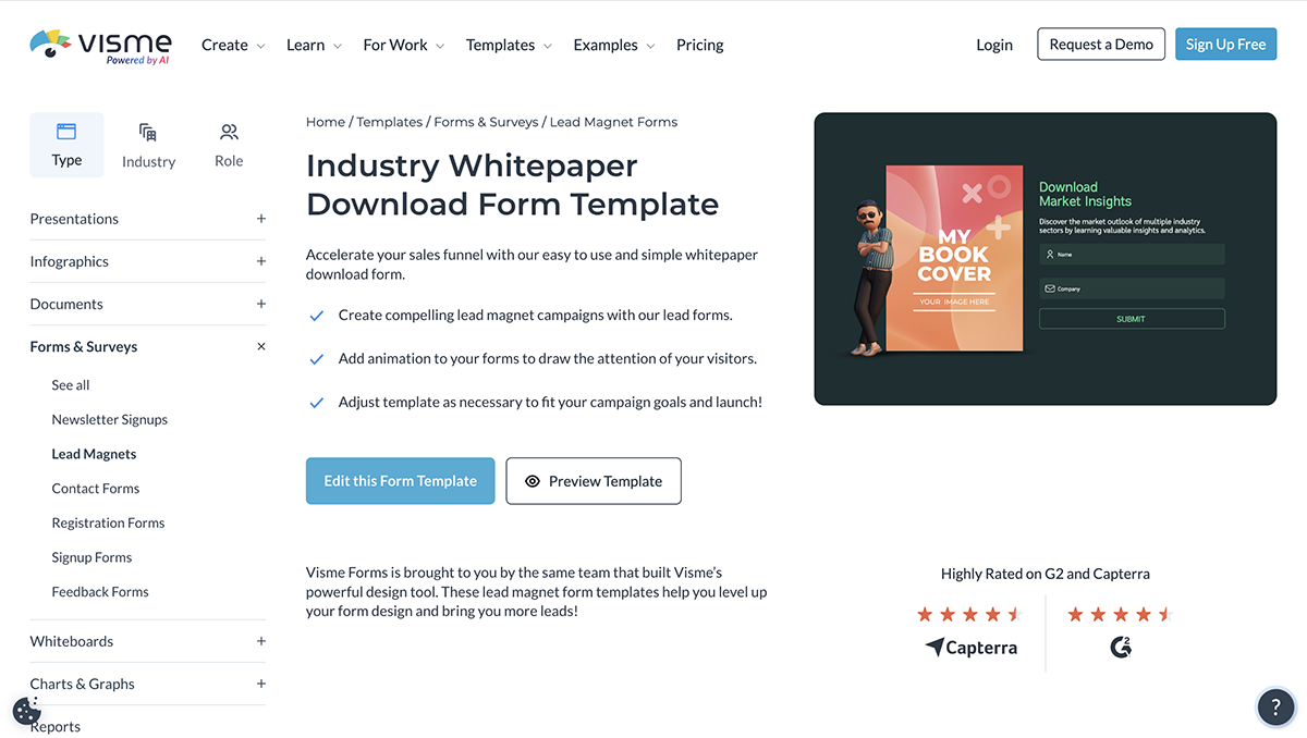 Modèle de formulaire de téléchargement du livre blanc de l'industrie