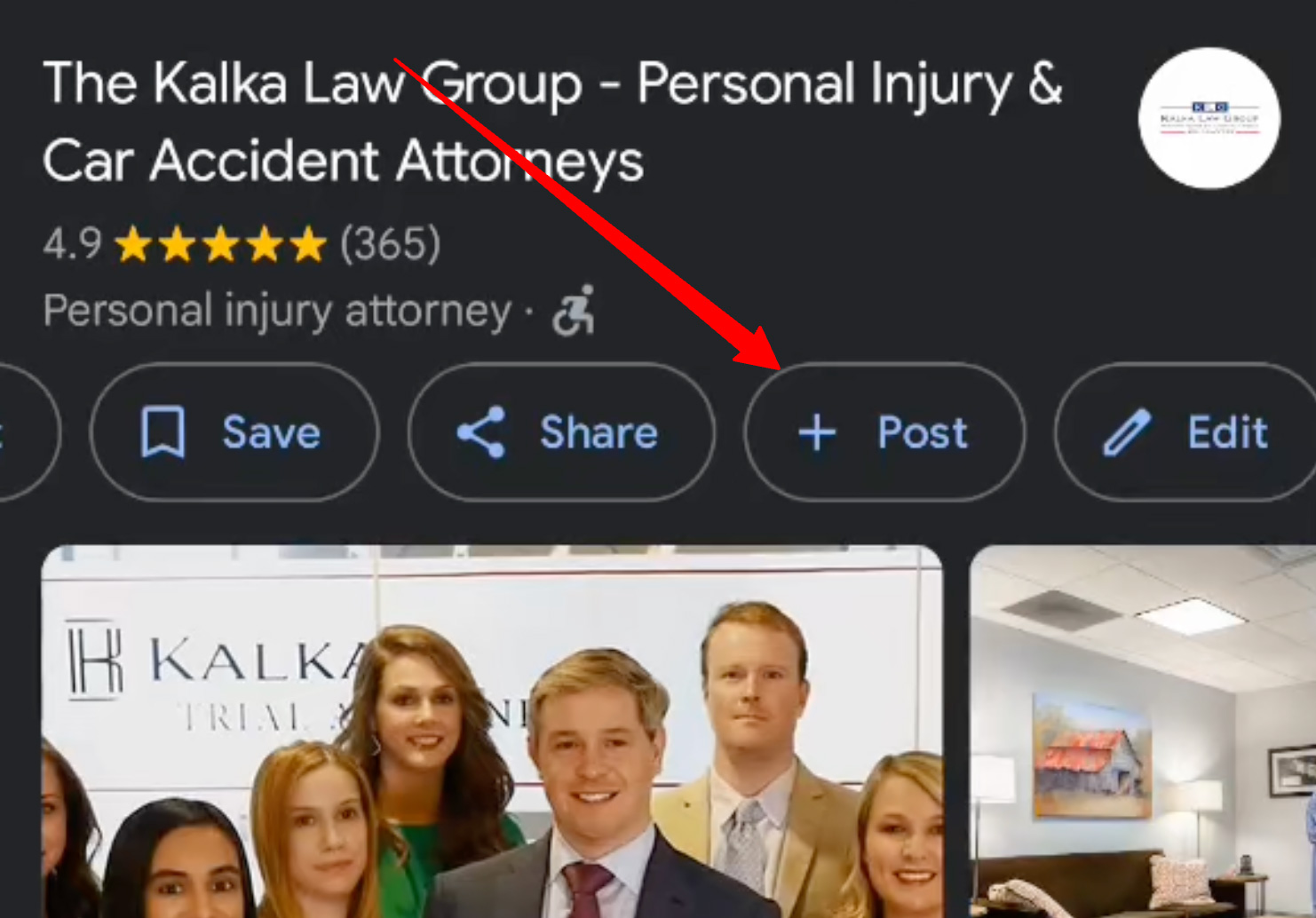 Bouton de publication du profil d'entreprise Google