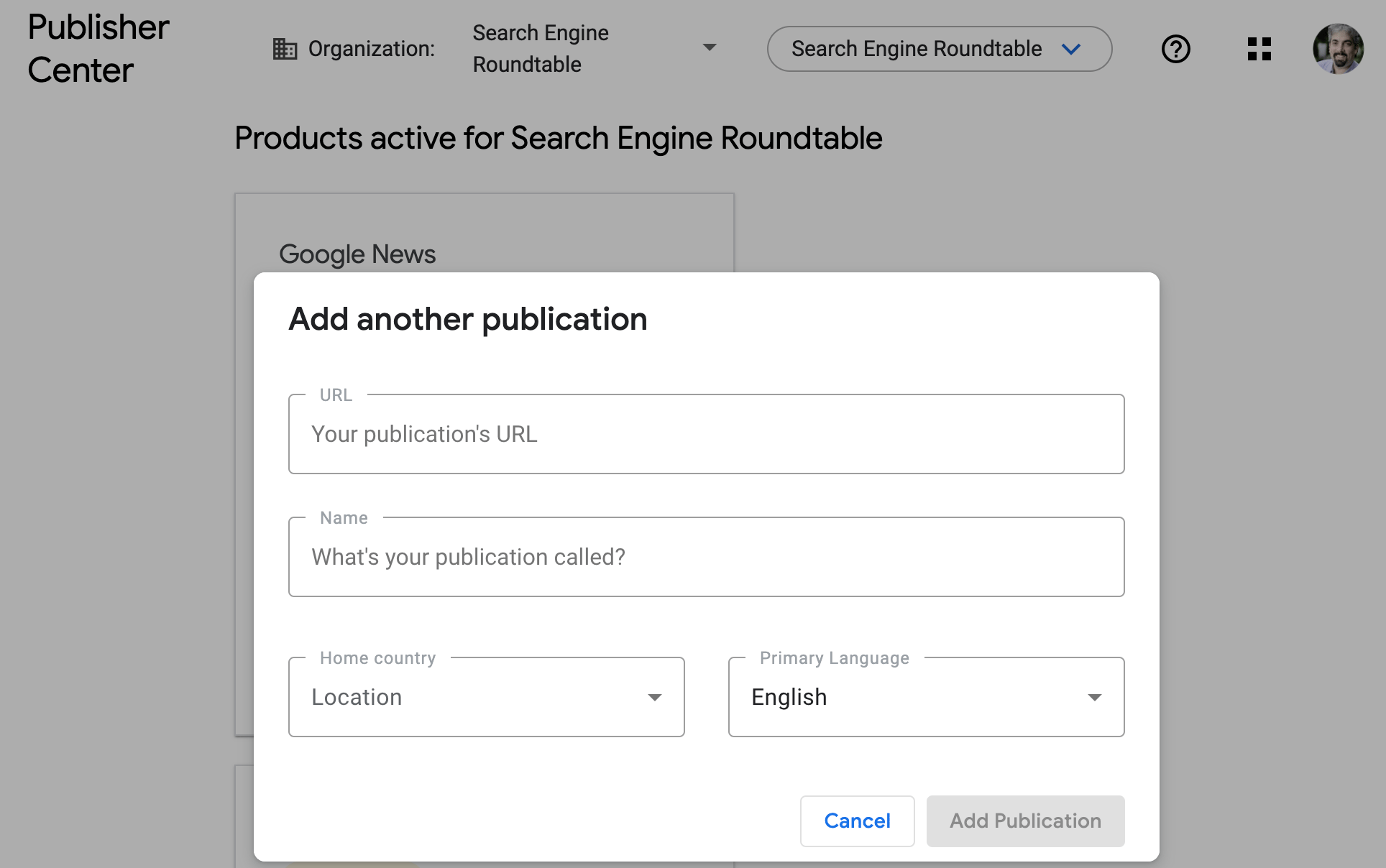 Google Publisher Center Ajouter une publication