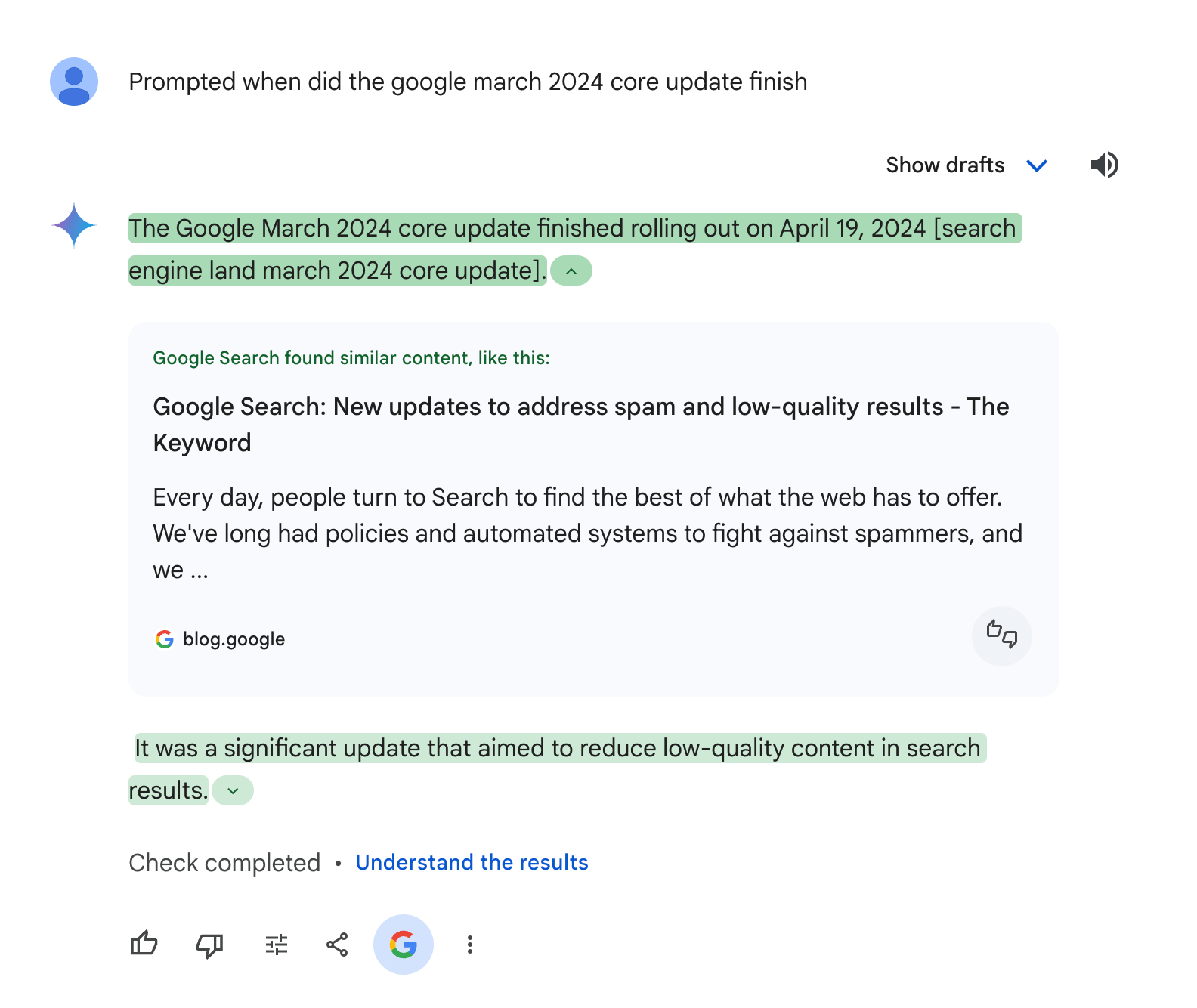 Vérifiez auprès de Google Gemini